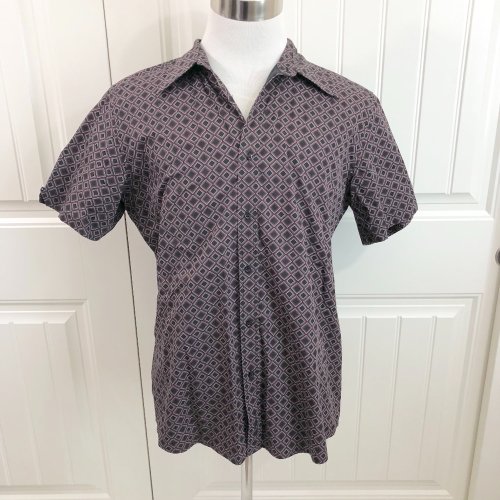 Ben Sherman Short Sleeve Button Down Shirt Black - Picture 2 of 7